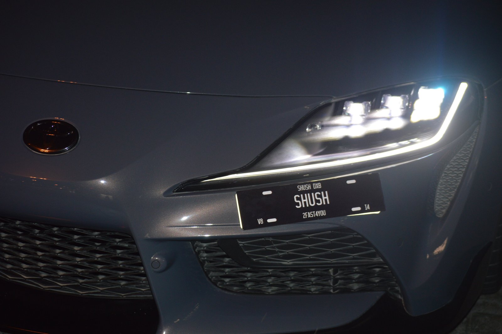 Close-up of SHUSH plate on Supra