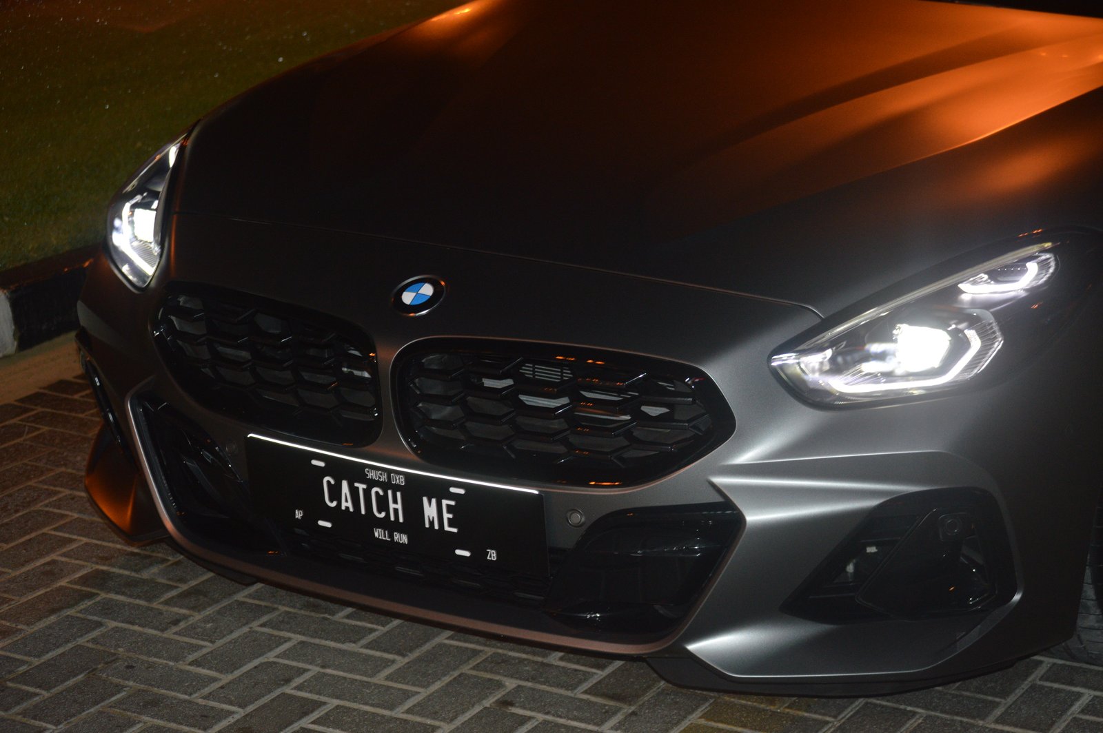 BMW with SHUSH Catch Me plate